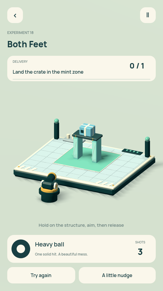 A cargo crate waits above a marked mint delivery zone.